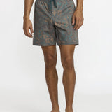 RVCA RVCA Men's Barned Elastic Shorts 17" - Hunter Green Hunter Green S Mens Elastic Swim Trunks