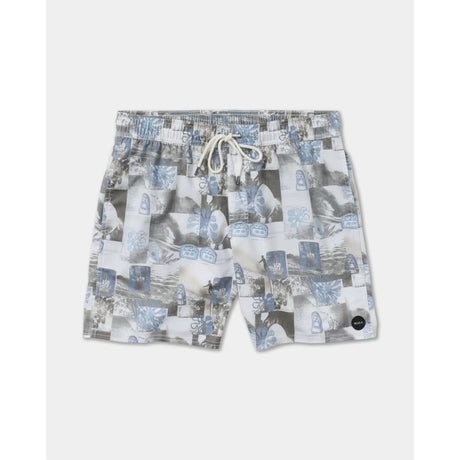 RVCA RVCA Men's Barnes Elastic Swim Short 17" - White White S Mens Elastic Casual Trunks