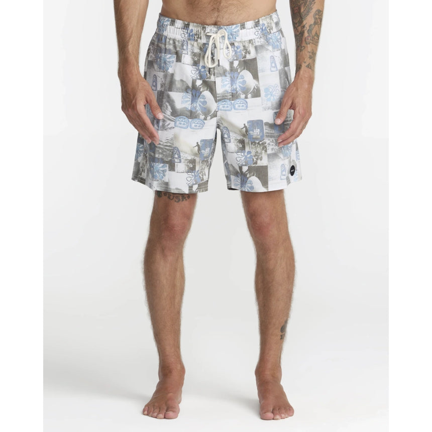 RVCA RVCA Men's Barnes Elastic Swim Short 17" - White White S Mens Elastic Casual Trunks