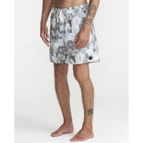 RVCA RVCA Men's Barnes Elastic Swim Short 17" - White White S Mens Elastic Casual Trunks
