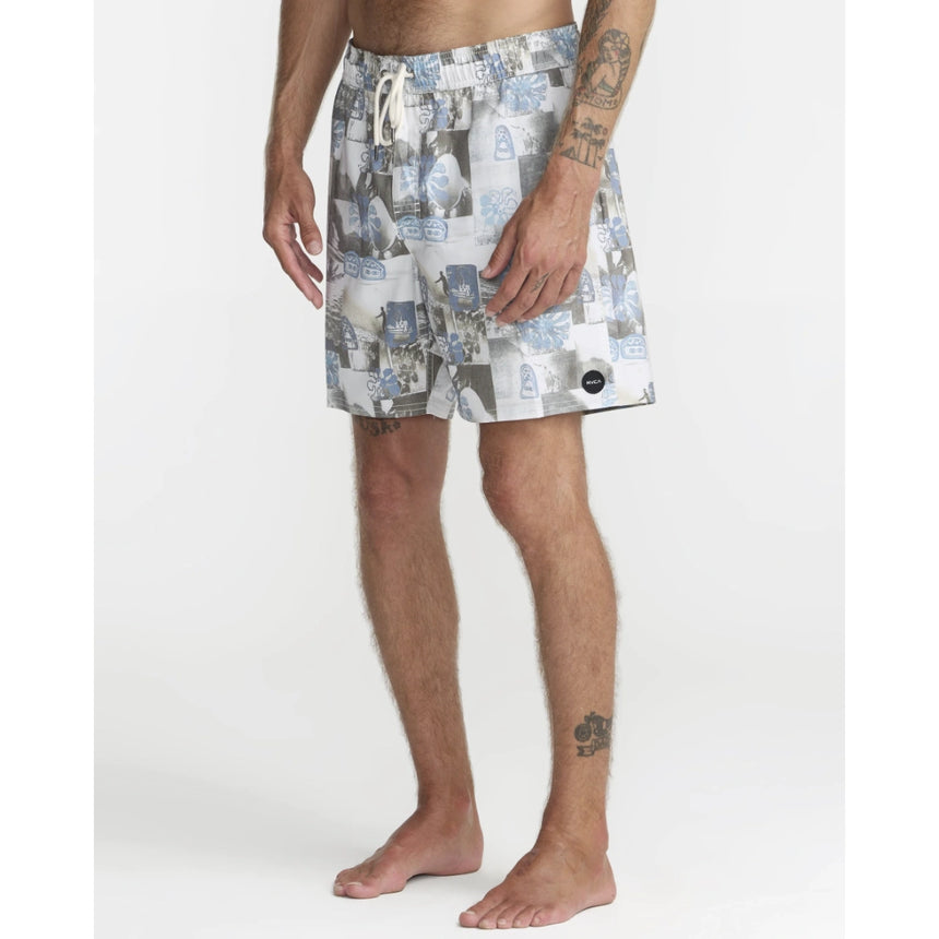 RVCA RVCA Men's Barnes Elastic Swim Short 17" - White White S Mens Elastic Casual Trunks