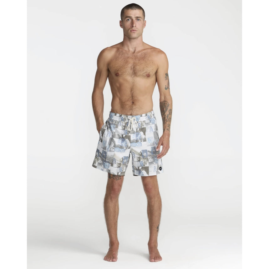 RVCA RVCA Men's Barnes Elastic Swim Short 17" - White White S Mens Elastic Casual Trunks