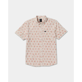 RVCA RVCA Men's Botanical Short Sleeve Shirt - Blush Blush S Mens Button Up Short Sleeve Shirts