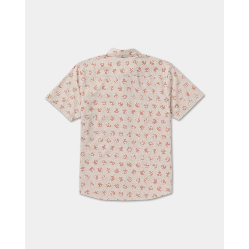 RVCA RVCA Men's Botanical Short Sleeve Shirt - Blush Blush S Mens Button Up Short Sleeve Shirts