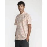 RVCA RVCA Men's Botanical Short Sleeve Shirt - Blush Blush S Mens Button Up Short Sleeve Shirts