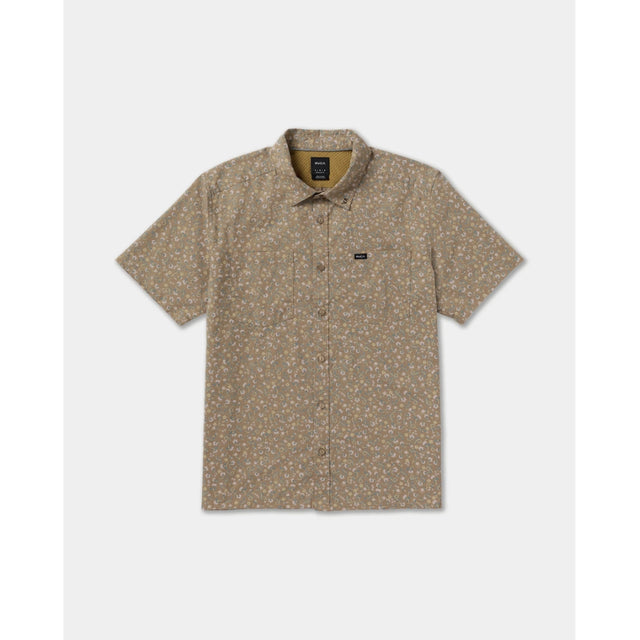RVCA RVCA Men's Breezy Short Sleeve Shirt - Coyote Coyote S Mens Button Up Short Sleeve Shirts