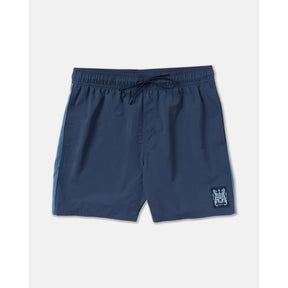 RVCA RVCA Men's Crest Elastic 17" Swim Short - Moody Blue Moody Blue S Mens Elastic Casual Trunks