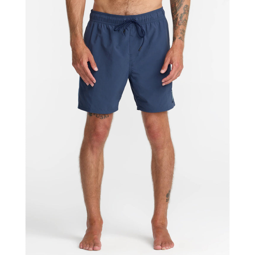 RVCA RVCA Men's Crest Elastic 17" Swim Short - Moody Blue Moody Blue S Mens Elastic Casual Trunks