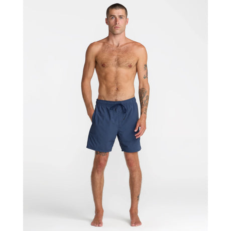 RVCA RVCA Men's Crest Elastic 17" Swim Short - Moody Blue Moody Blue S Mens Elastic Casual Trunks
