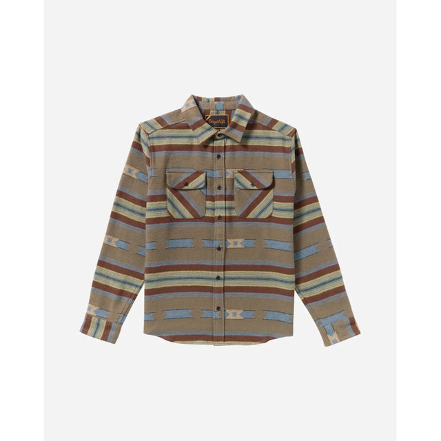 RVCA RVCA Men's Dayshift Blanket Flannel Long Sleeve Shirt - Mushroom Mushroom M Mens Button Up Long Sleeve Shirts