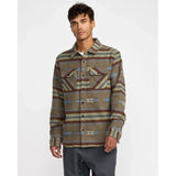RVCA RVCA Men's Dayshift Blanket Flannel Long Sleeve Shirt - Mushroom Mushroom M Mens Button Up Long Sleeve Shirts