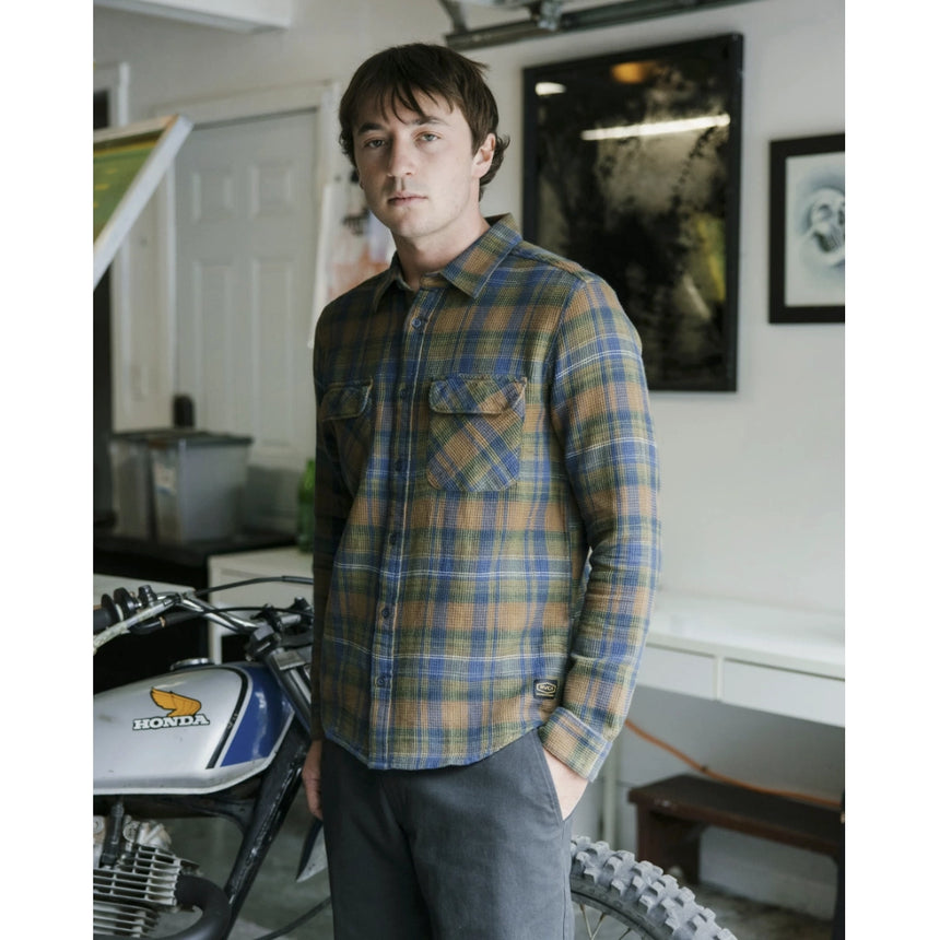 RVCA RVCA Men's Dayshift Flannel Long Sleeve - Olive Olive S Mens Button Up Long Sleeve Shirts