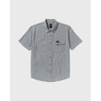 RVCA RVCA Men's Dayshift Stripe II Short Sleeve Shirt - Chambray Chambray S Mens Button Up Short Sleeve Shirts