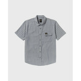 RVCA RVCA Men's Dayshift Stripe II Short Sleeve Shirt - Chambray Chambray S Mens Button Up Short Sleeve Shirts
