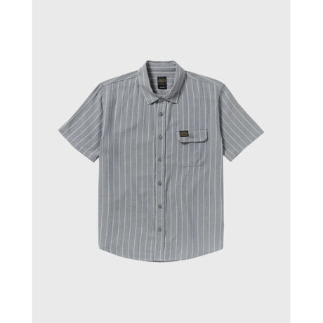 RVCA RVCA Men's Dayshift Stripe II Short Sleeve Shirt - Chambray Chambray S Mens Button Up Short Sleeve Shirts