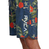 RVCA RVCA Men's Eastern Trunk 18" Black Floral 28 Mens Board Shorts