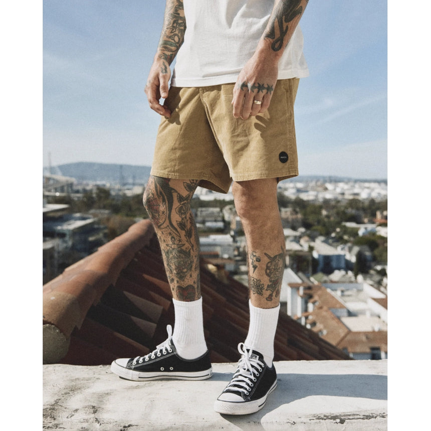 RVCA RVCA Men's Escape Elastic Cord Short II - Ochre Ochre S Mens Elastic Swim Trunks