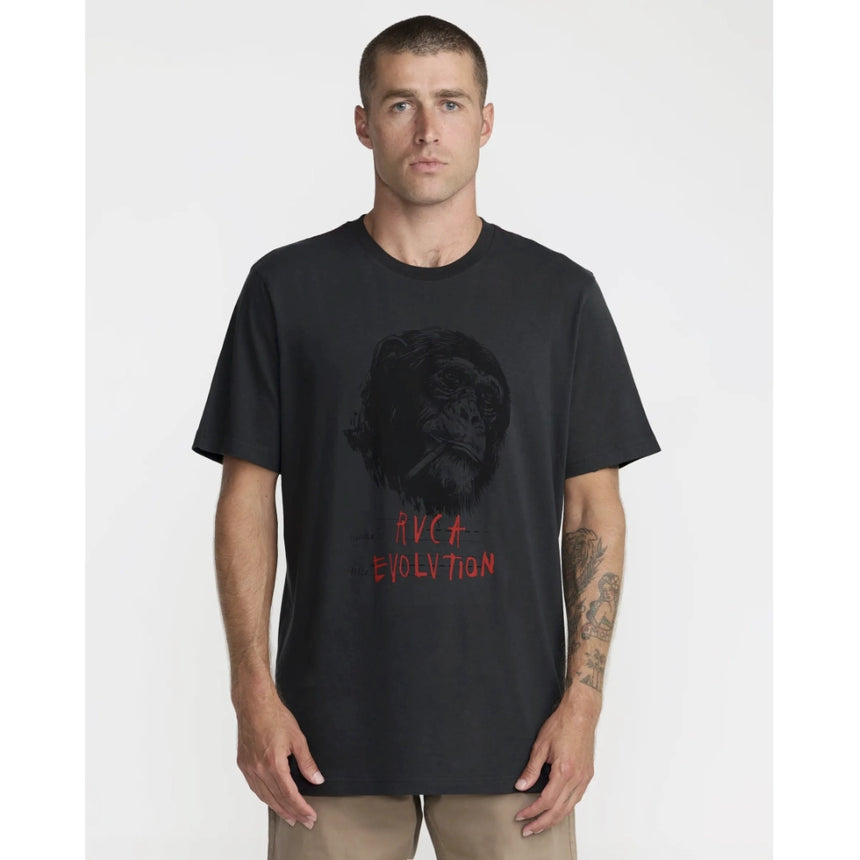 RVCA RVCA Men's Evolution Short Sleeve Shirt - Pirate Black Pirate Black S Mens T-Shirts