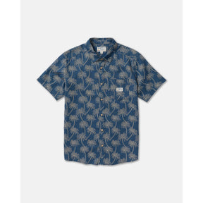 RVCA RVCA Men's Exotica Short Sleeve Shirt - Dark Denim Dark Denim S Mens Button Up Short Sleeve Shirts