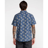 RVCA RVCA Men's Exotica Short Sleeve Shirt - Dark Denim Dark Denim S Mens Button Up Short Sleeve Shirts