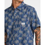RVCA RVCA Men's Exotica Short Sleeve Shirt - Dark Denim Dark Denim S Mens Button Up Short Sleeve Shirts