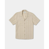 RVCA RVCA Men's Exotica Stripe Short Sleeve Shirt - Light Khaki Light Khaki S Mens Button Up Short Sleeve Shirts