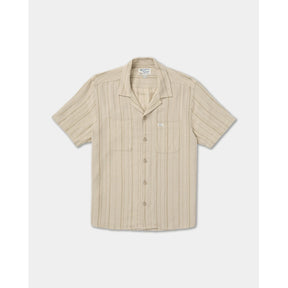 RVCA RVCA Men's Exotica Stripe Short Sleeve Shirt - Light Khaki Light Khaki S Mens Button Up Short Sleeve Shirts