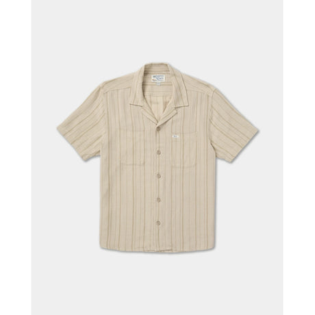 RVCA RVCA Men's Exotica Stripe Short Sleeve Shirt - Light Khaki Light Khaki S Mens Button Up Short Sleeve Shirts
