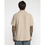 RVCA RVCA Men's Exotica Stripe Short Sleeve Shirt - Light Khaki Light Khaki S Mens Button Up Short Sleeve Shirts