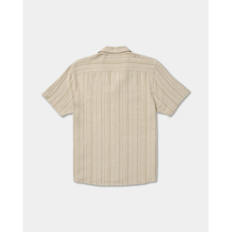 RVCA RVCA Men's Exotica Stripe Short Sleeve Shirt - Light Khaki Light Khaki S Mens Button Up Short Sleeve Shirts