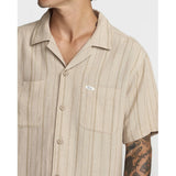 RVCA RVCA Men's Exotica Stripe Short Sleeve Shirt - Light Khaki Light Khaki S Mens Button Up Short Sleeve Shirts