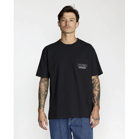 RVCA RVCA Men's Fasteners Pocket Short Sleeve Shirt - Black Black S Mens T-Shirts
