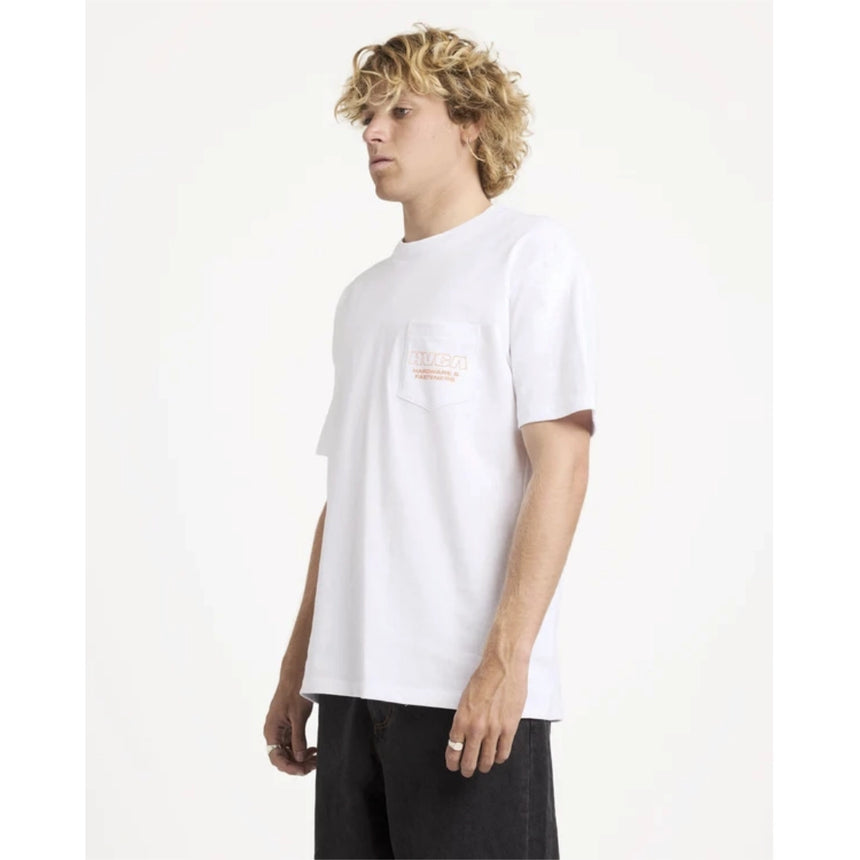RVCA RVCA Men's Fasteners Pocket Short Sleeve Shirt - White White M Mens T-Shirts