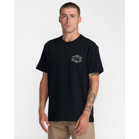 RVCA RVCA Men's Hex Filigre Short Sleeve Shirt - Black Black M Mens T-Shirts