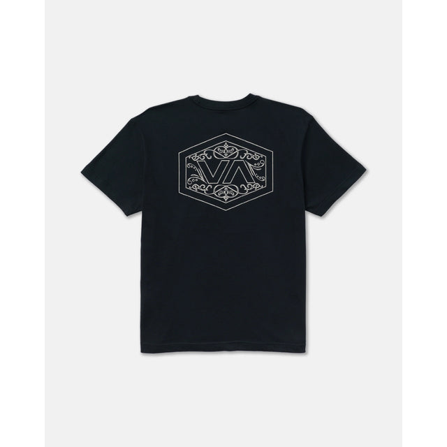 RVCA RVCA Men's Hex Filigre Short Sleeve Shirt - Black Black M Mens T-Shirts