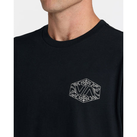 RVCA RVCA Men's Hex Filigre Short Sleeve Shirt - Black Black M Mens T-Shirts