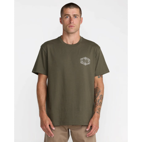 RVCA RVCA Men's Hex Filigre Short Sleeve Shirt - Fatigue Fatigue S Mens T-Shirts