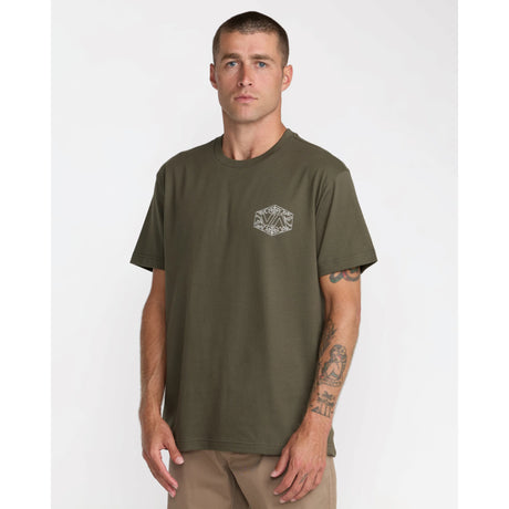 RVCA RVCA Men's Hex Filigre Short Sleeve Shirt - Fatigue Fatigue S Mens T-Shirts