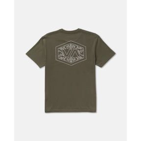 RVCA RVCA Men's Hex Filigre Short Sleeve Shirt - Fatigue Fatigue S Mens T-Shirts