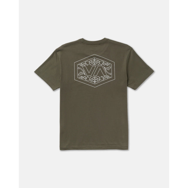 RVCA RVCA Men's Hex Filigre Short Sleeve Shirt - Fatigue Fatigue S Mens T-Shirts