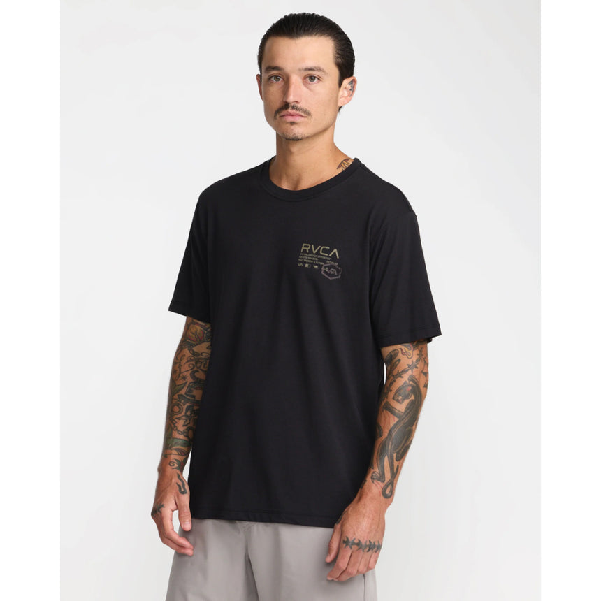 RVCA RVCA Men's Hex Over Short Sleeve Shirt - Black Black S Mens T-Shirts