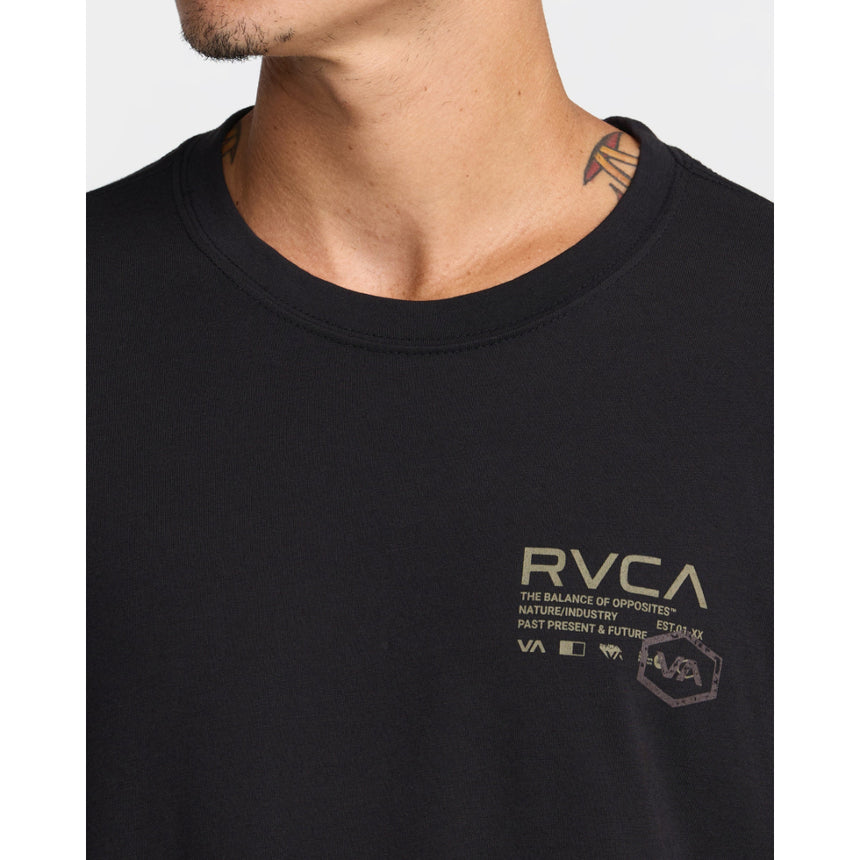 RVCA RVCA Men's Hex Over Short Sleeve Shirt - Black Black S Mens T-Shirts