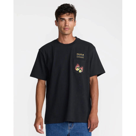 RVCA RVCA Men's Hot Dice Short Sleeve Shirt - Black Black S Mens T-Shirts