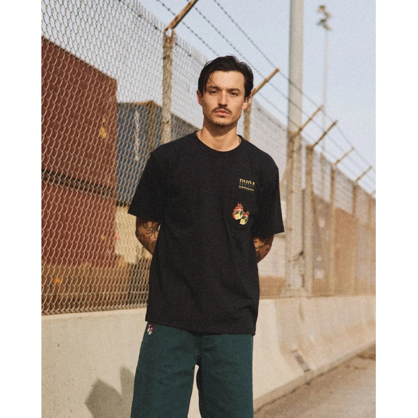 RVCA RVCA Men's Hot Dice Short Sleeve Shirt - Black Black S Mens T-Shirts