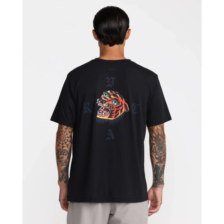 RVCA RVCA Men's Kaleb Tiger Short Sleeve Shirt - Black Black S Mens T-Shirts