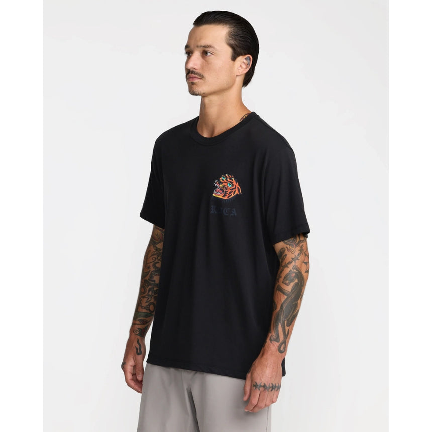 RVCA RVCA Men's Kaleb Tiger Short Sleeve Shirt - Black Black S Mens T-Shirts