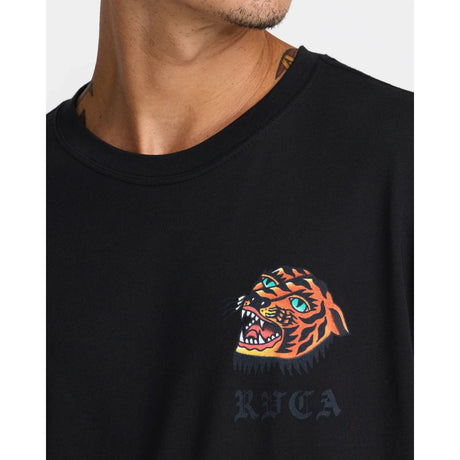 RVCA RVCA Men's Kaleb Tiger Short Sleeve Shirt - Black Black S Mens T-Shirts