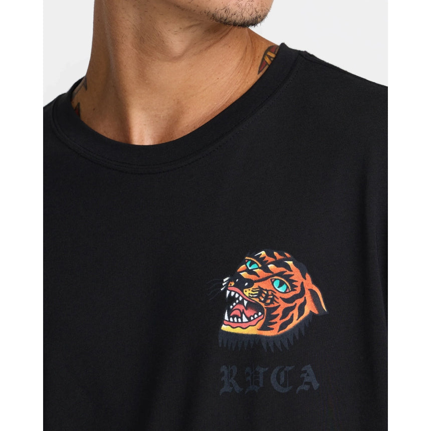 RVCA RVCA Men's Kaleb Tiger Short Sleeve Shirt - Black Black S Mens T-Shirts