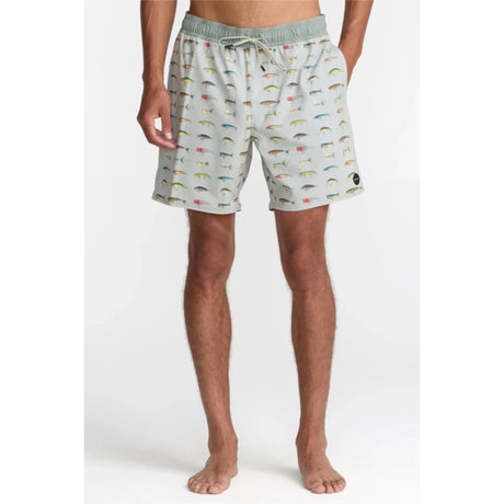 RVCA RVCA Men's Kaleb VA Elastic 17" Volley Short - Light Olive Light Olive S Mens Elastic Casual Trunks