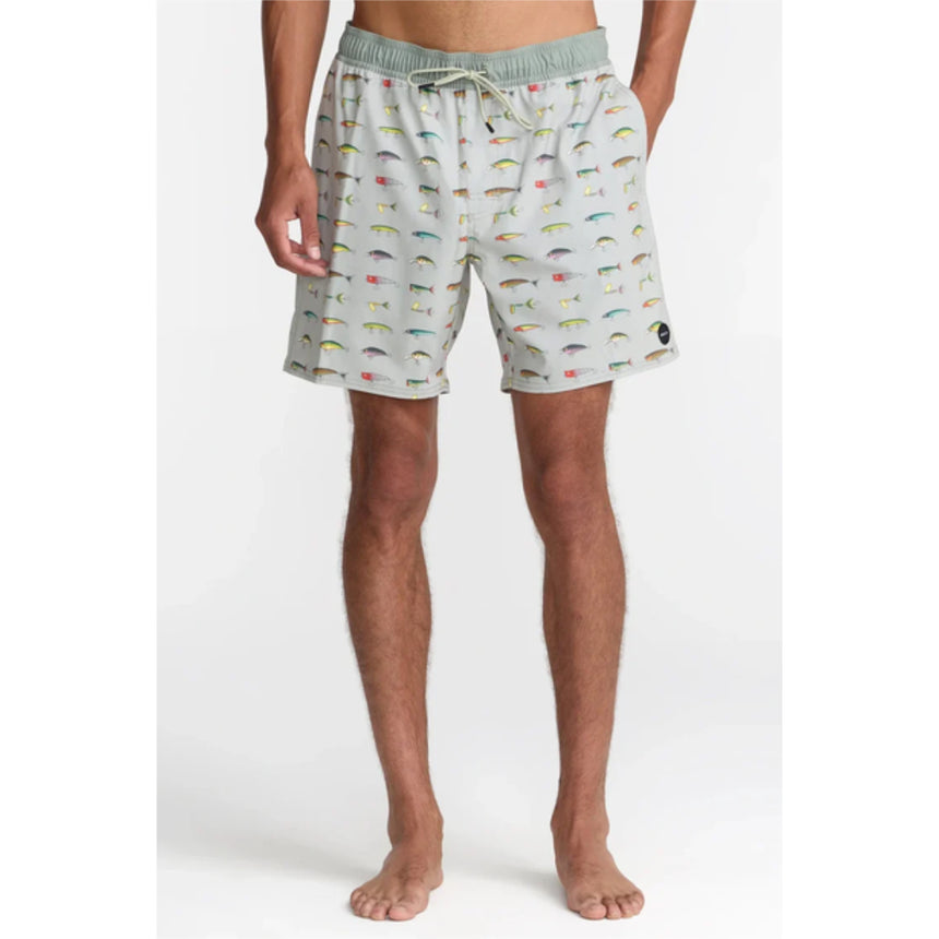 RVCA RVCA Men's Kaleb VA Elastic 17" Volley Short - Light Olive Light Olive S Mens Elastic Casual Trunks